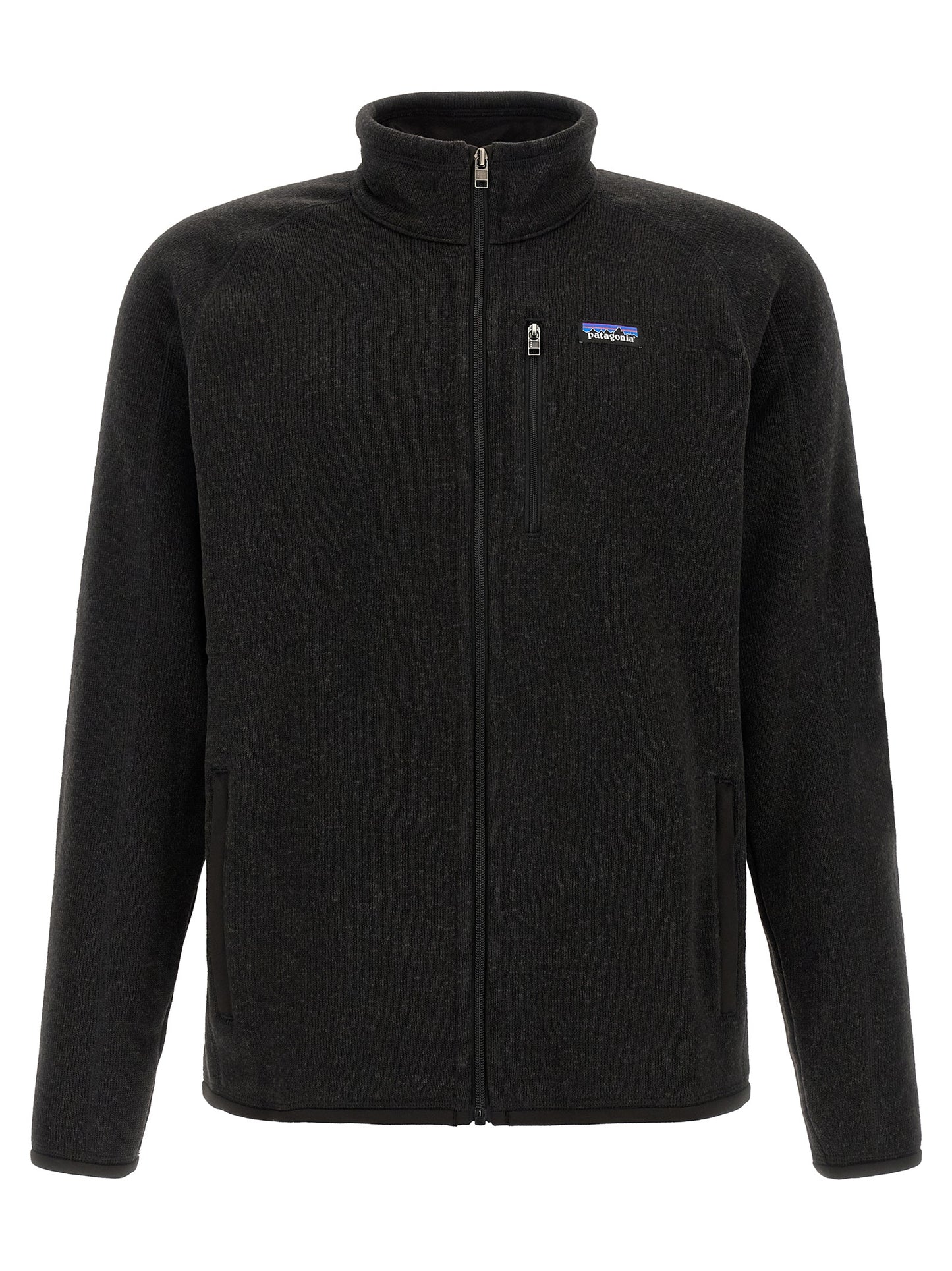 Black Polyester Full-Length Jacket