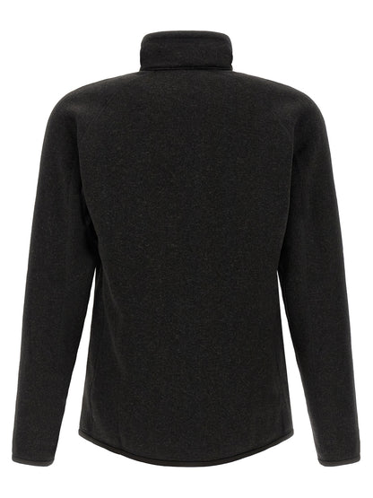 Black Polyester Full-Length Jacket