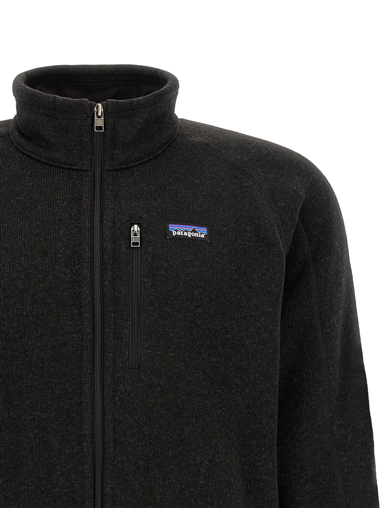 Black Polyester Full-Length Jacket