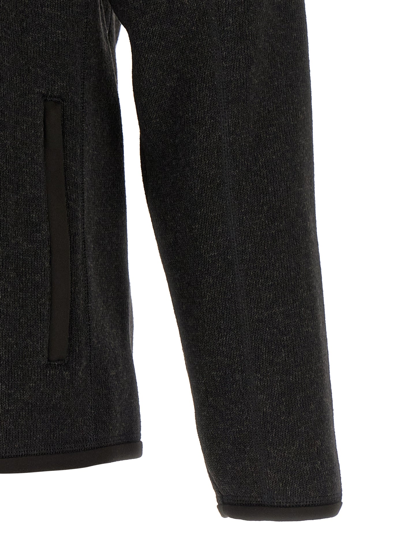 Black Polyester Full-Length Jacket