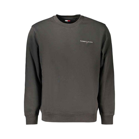 Black Cotton Men Sweatshirt