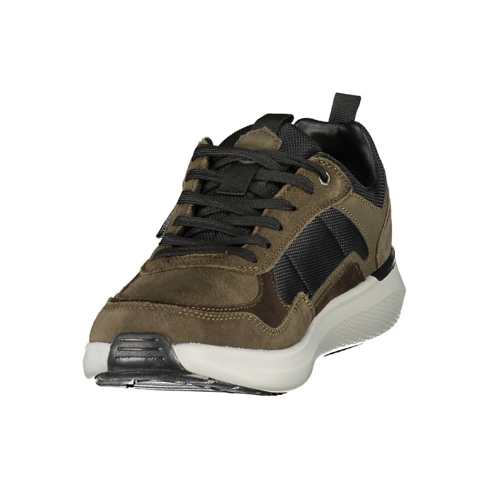 Green Polyester Athletic Sneakers