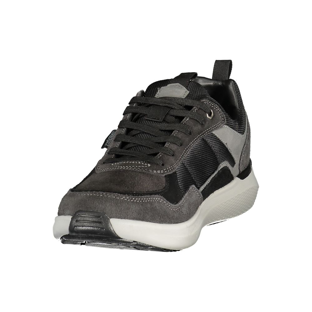 Gray Polyester Athletic Sneakers