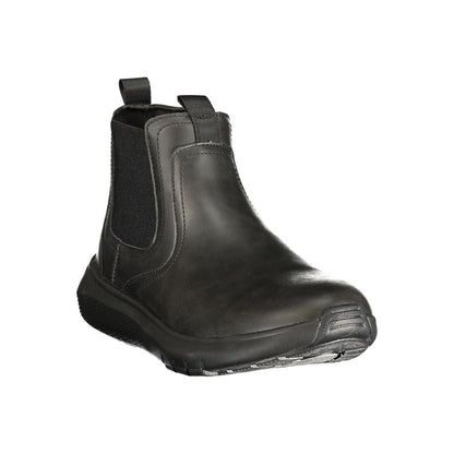 Black Polyester Ankle Boots