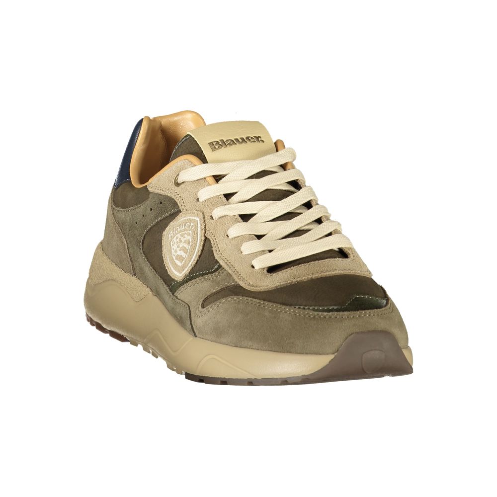 Green Polyurethane Men's Sneaker