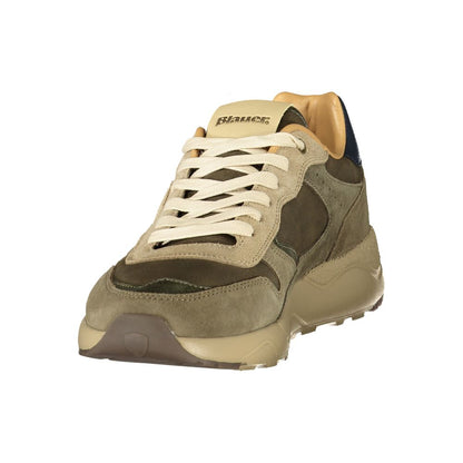 Green Polyurethane Men's Sneaker