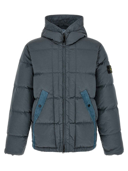 Gray Polyamide Full-Length Jacket