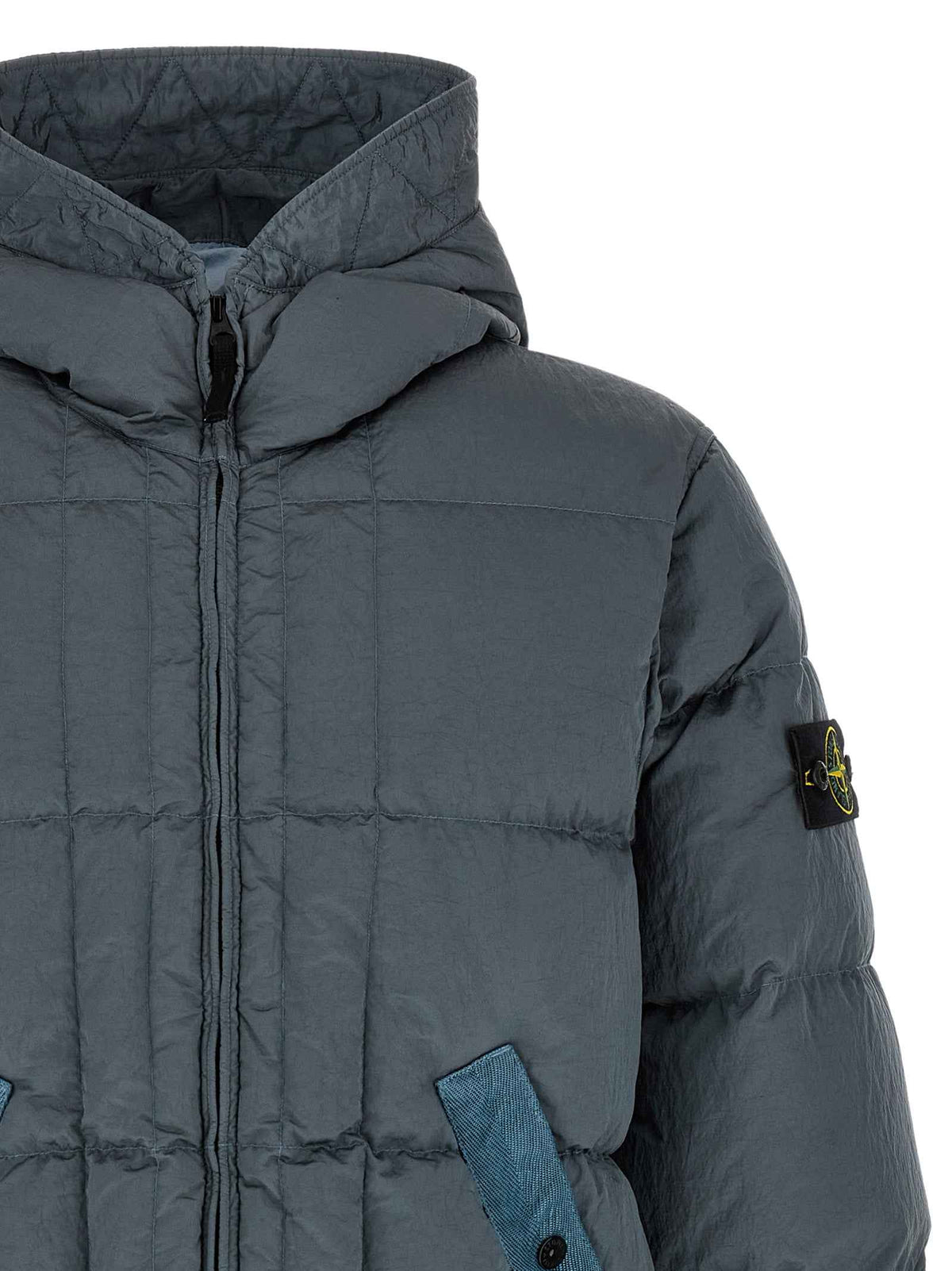 Gray Polyamide Full-Length Jacket