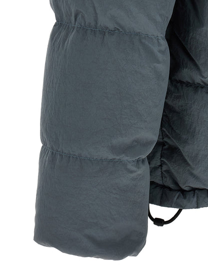 Gray Polyamide Full-Length Jacket