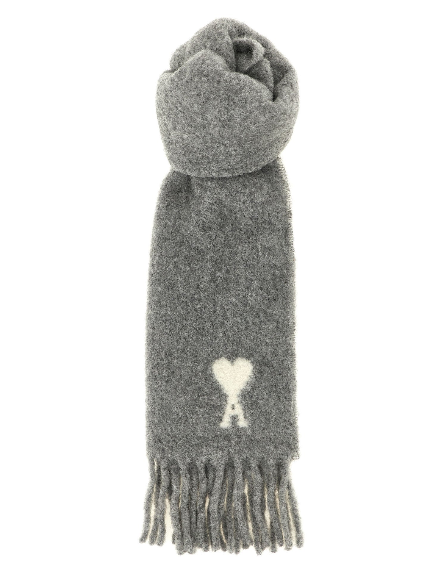 Gray Alpaca Leather Foulard