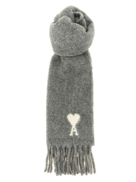 Gray Alpaca Leather Foulard