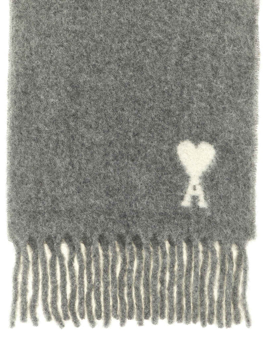 Gray Alpaca Leather Foulard