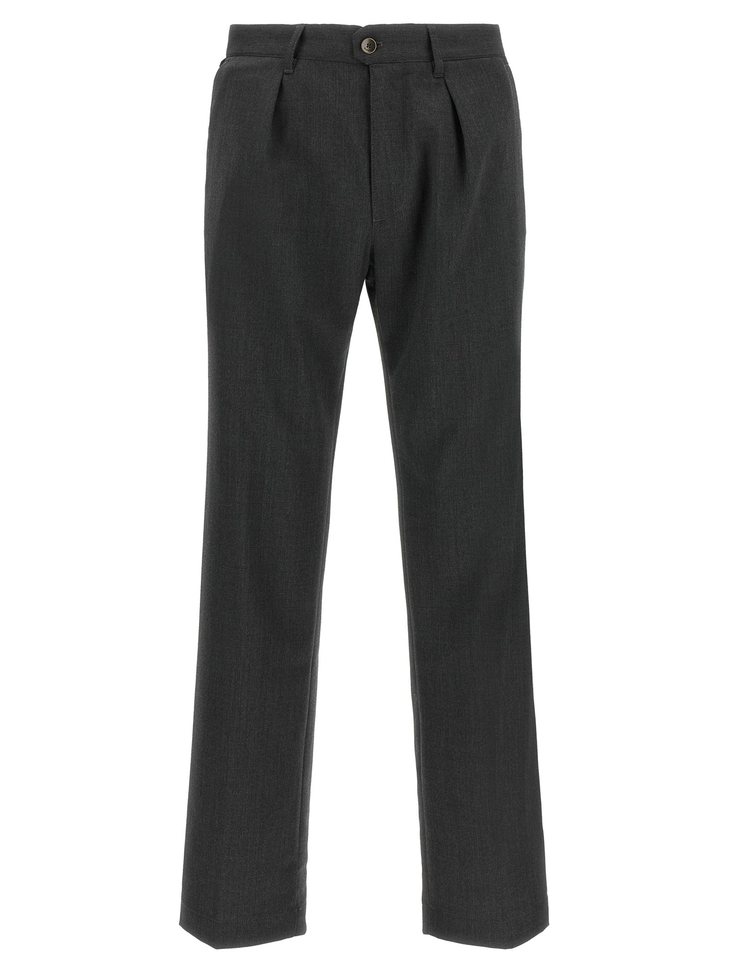 Gray Polyester Dress Pants