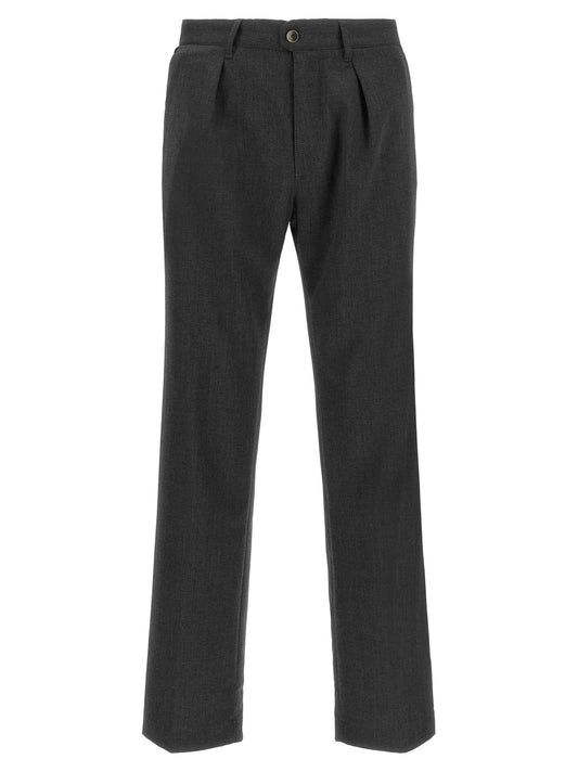 Gray Polyester Dress Pants