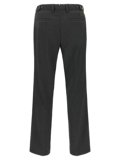 Gray Polyester Dress Pants