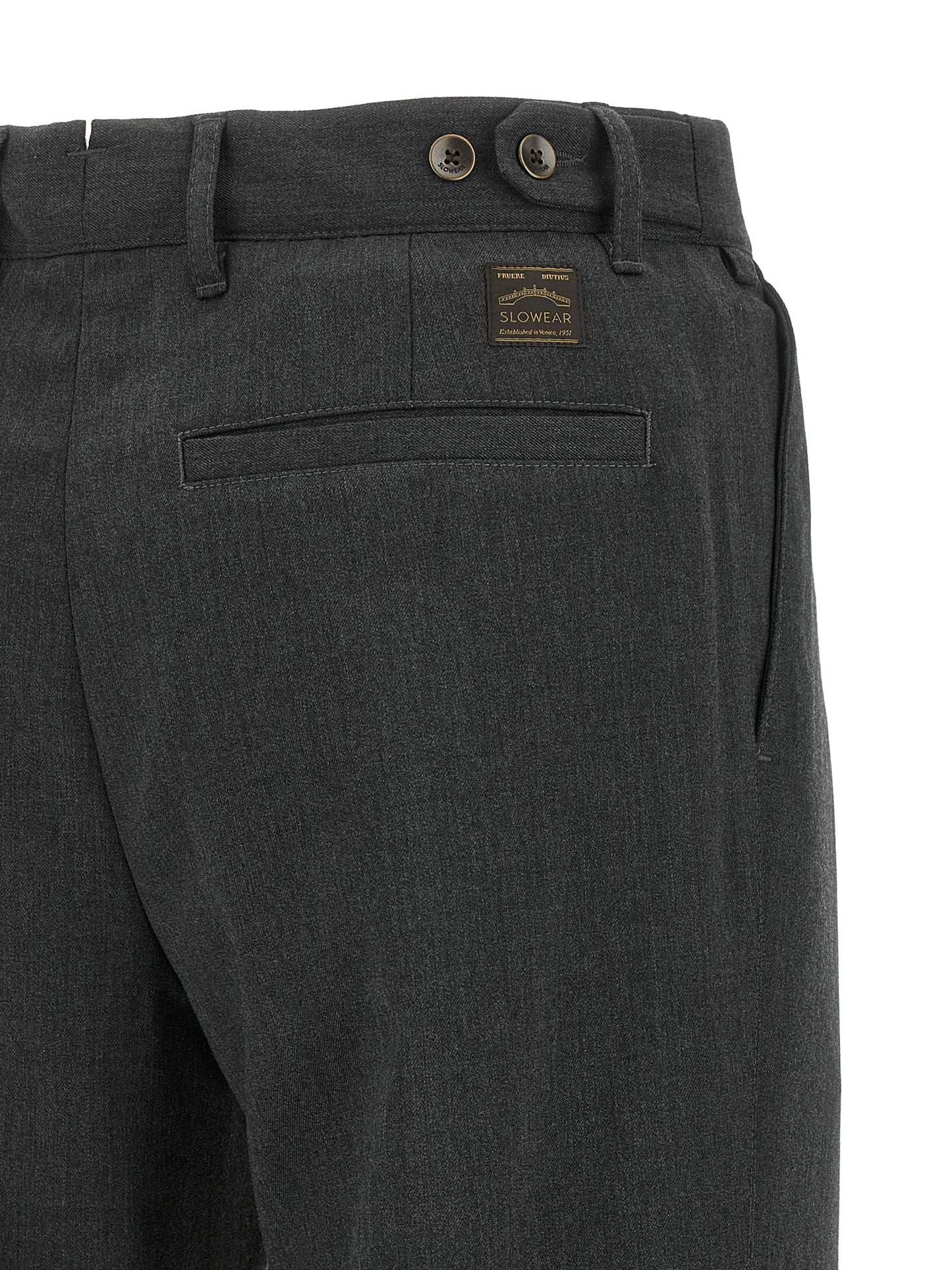 Gray Polyester Dress Pants