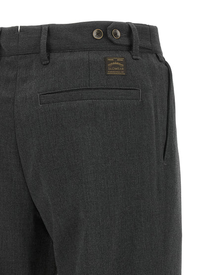 Gray Polyester Dress Pants