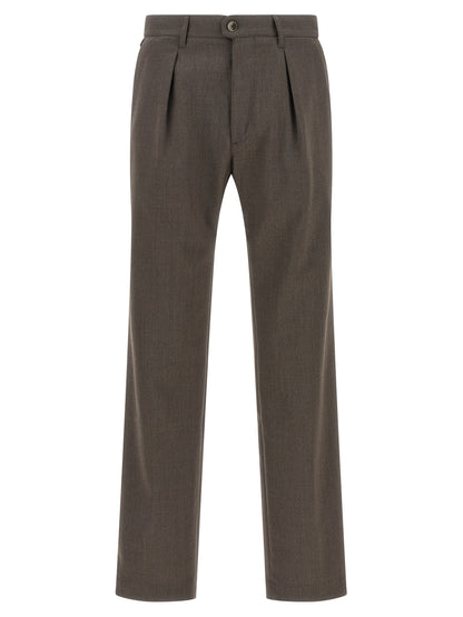Brown Polyester Dress Pants