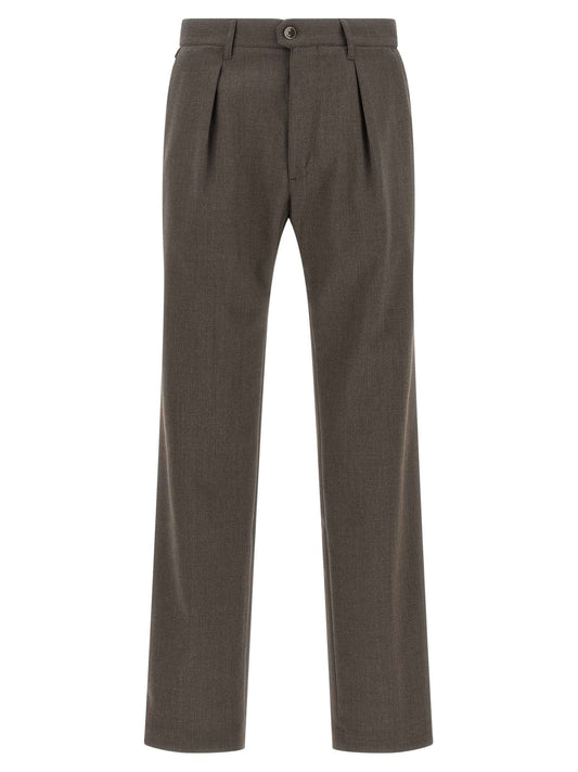 Brown Polyester Dress Pants