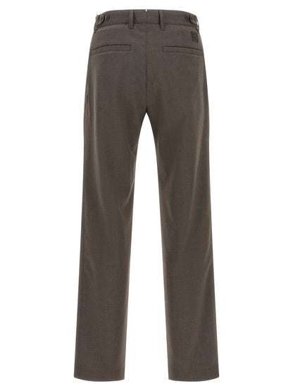 Brown Polyester Dress Pants