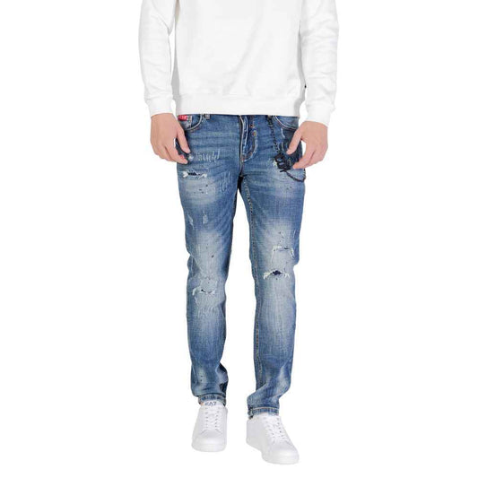 Blue Cotton Skinny Jeans