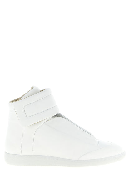 White Calfskin High Top Sneakers