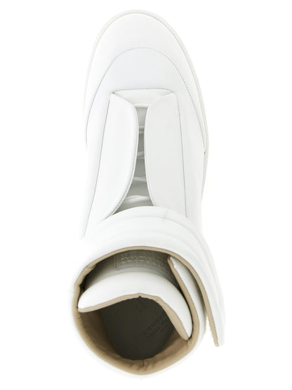 White Calfskin High Top Sneakers