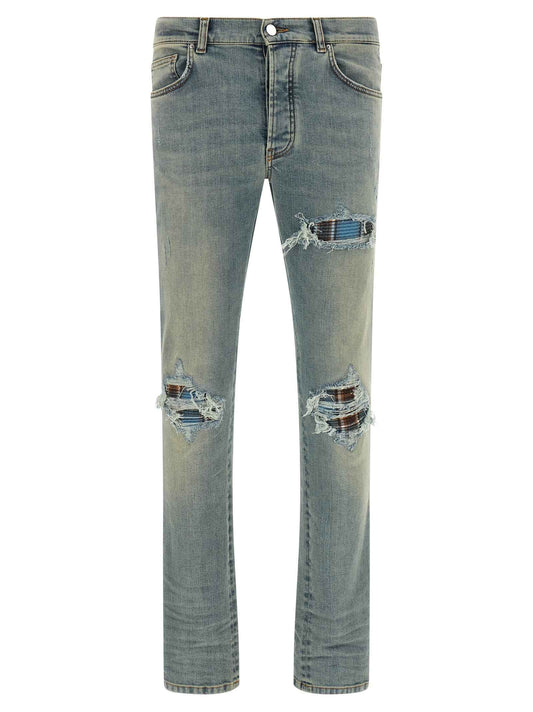 Blue Cotton Skinny Jeans