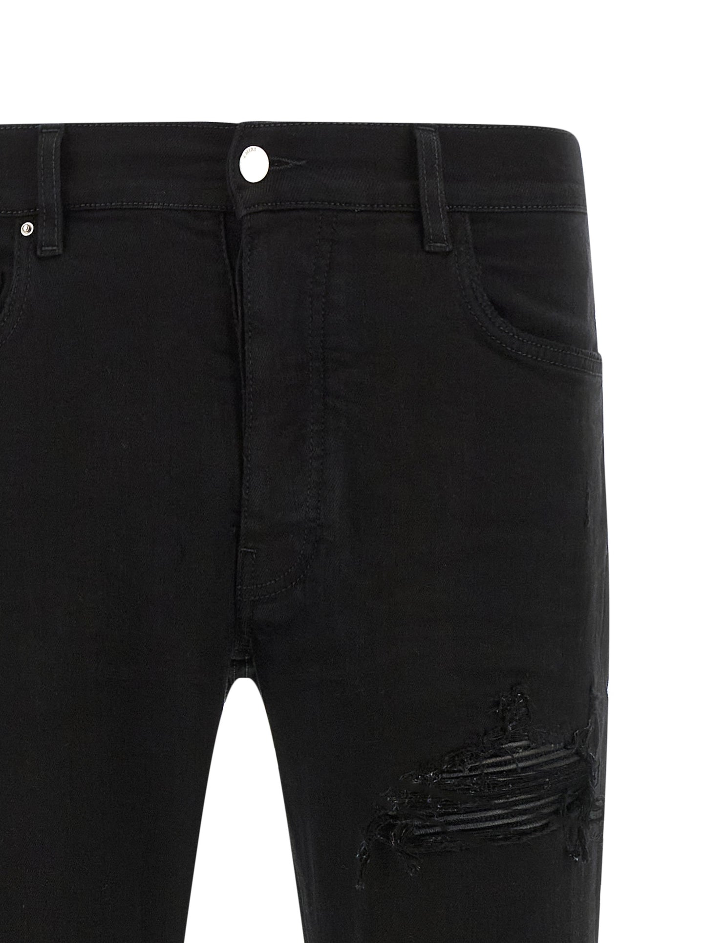 Black Cotton Slim Fit Jeans