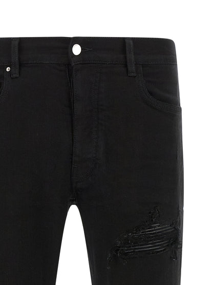 Black Cotton Slim Fit Jeans