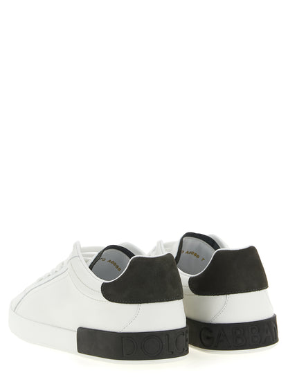 White Calfskin Low Top Sneakers