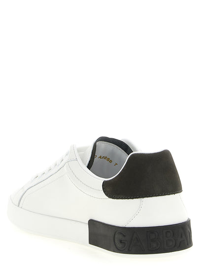 White Calfskin Low Top Sneakers