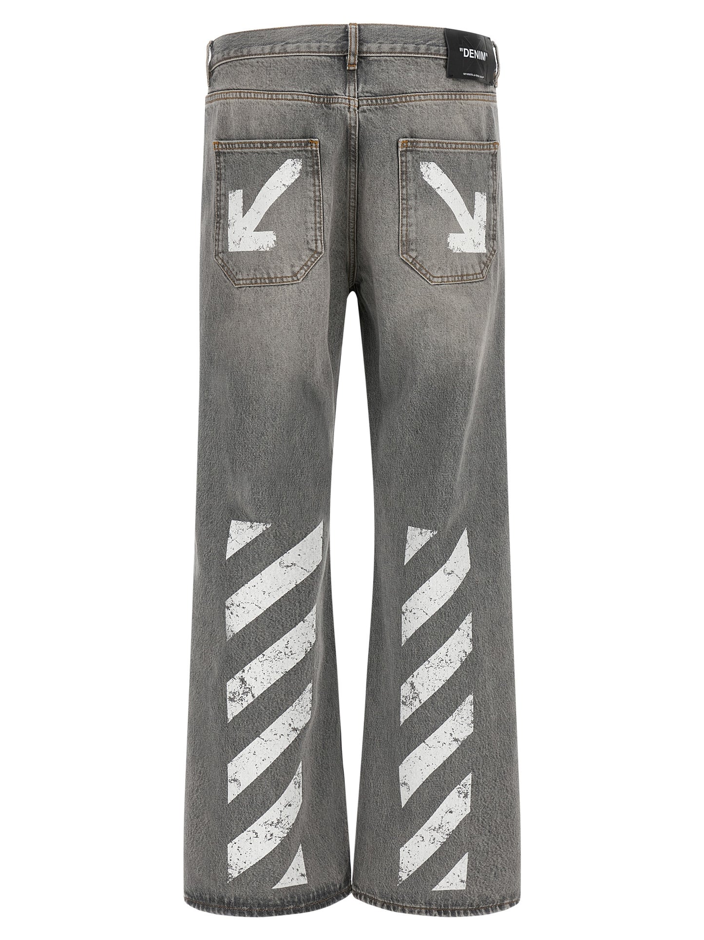 Gray Cotton Relaxed Fit Jeans