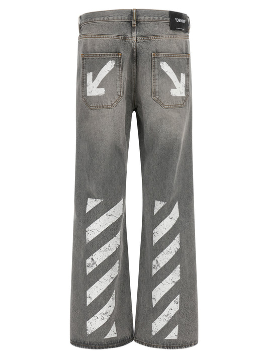 Gray Cotton Relaxed Fit Jeans