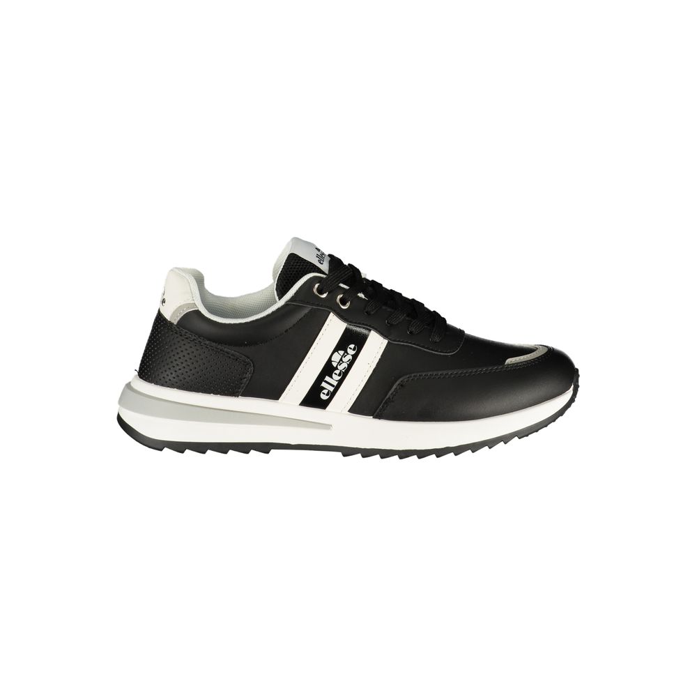Black Polyurethane Men's Sneakers