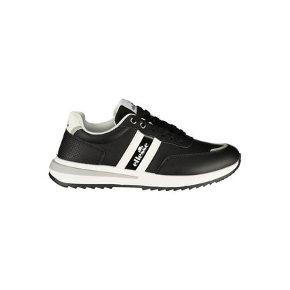 Black Polyurethane Men's Sneakers