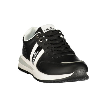 Black Polyurethane Men's Sneakers
