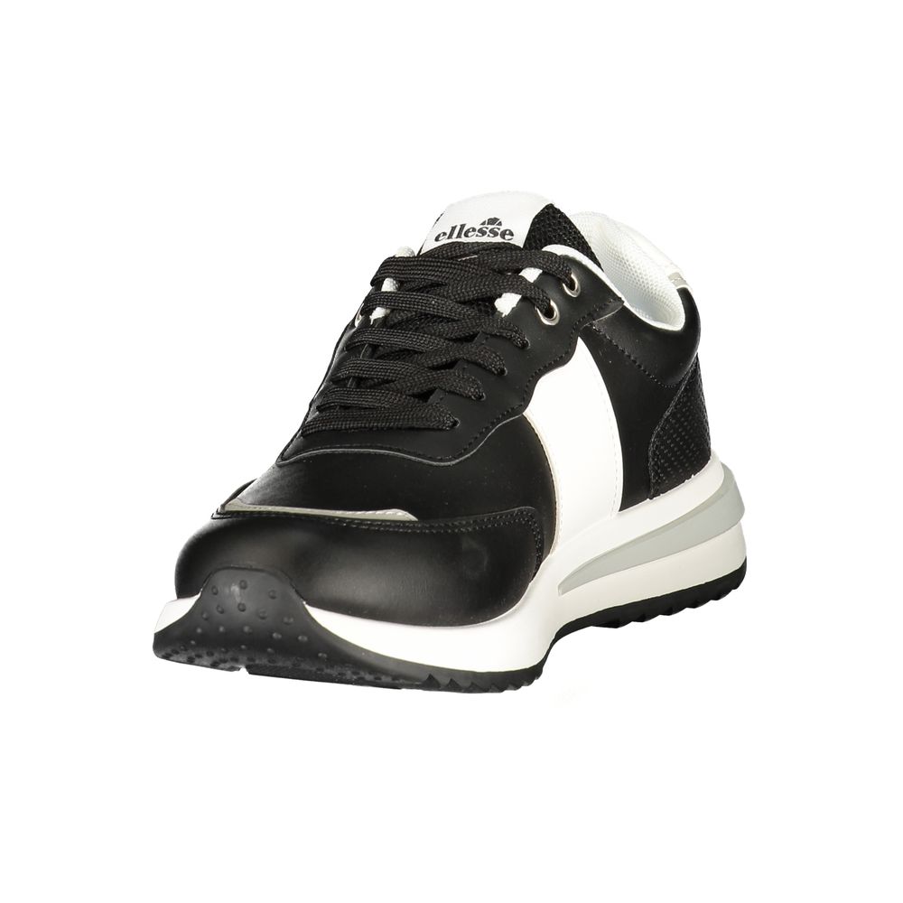 Black Polyurethane Men's Sneakers