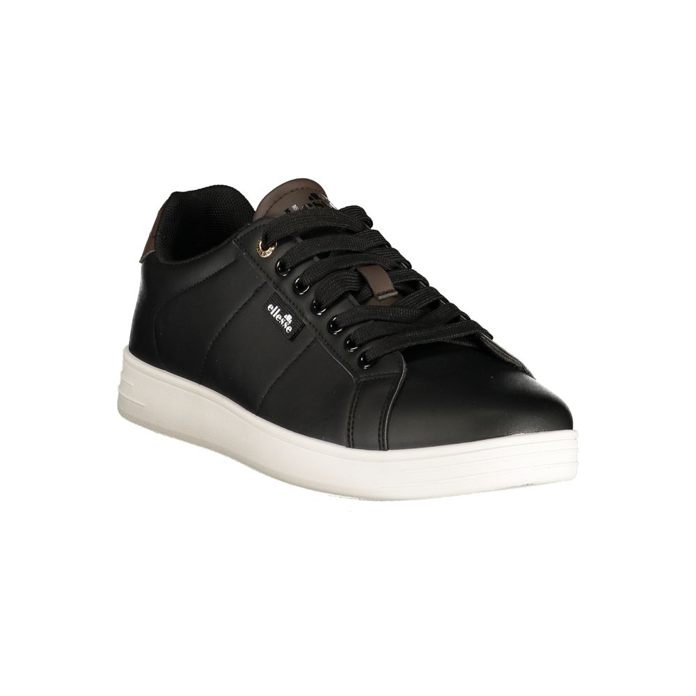 Black Polyurethane Men Sneaker