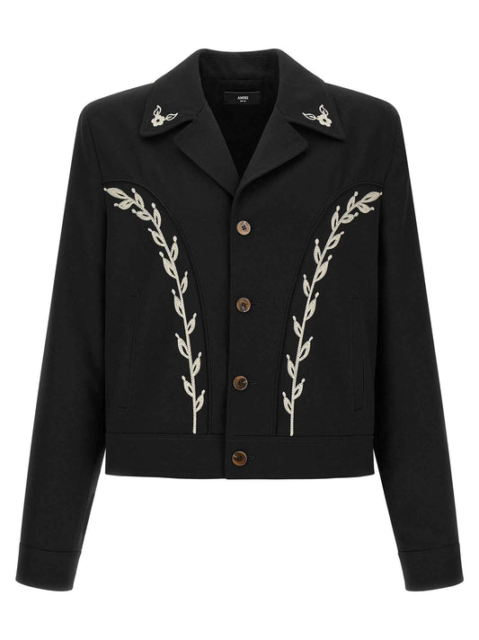 Black Polyester Full-Length Jacket