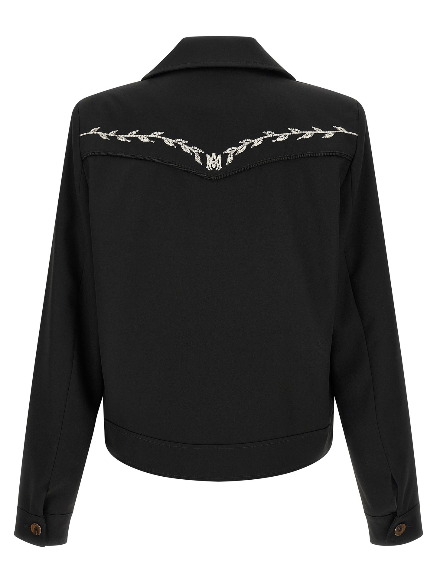 Black Polyester Full-Length Jacket