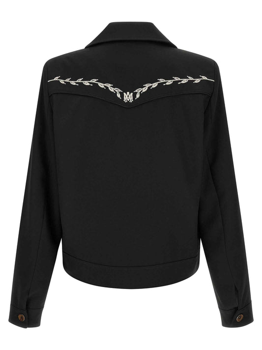 Black Polyester Full-Length Jacket