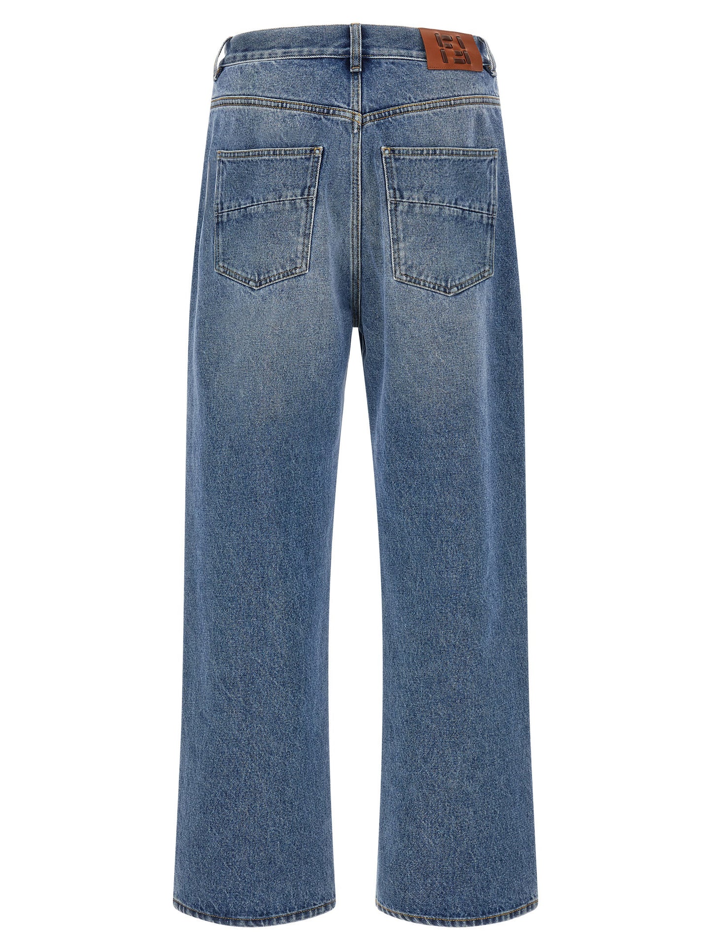 Blue Cotton Relaxed Fit Jeans