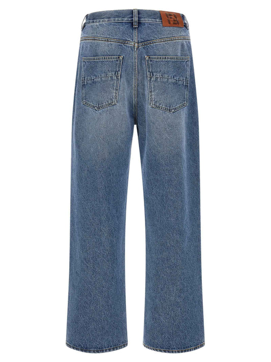 Blue Cotton Relaxed Fit Jeans