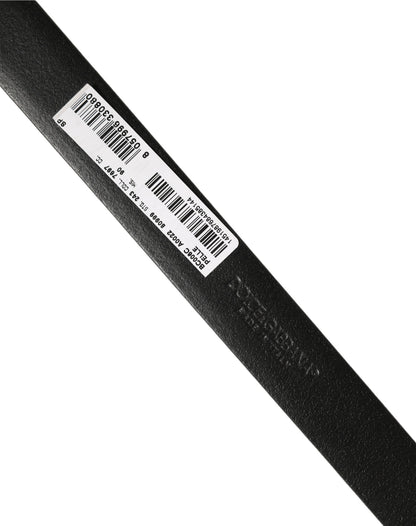 Black Classic Leather Gold Tone Buckle Belt