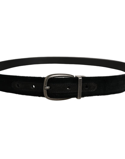 Black Cotton Metal Buckle Classic Men Belt
