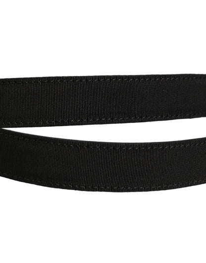 Black Classic Leather Silver Tone Buckle Belt