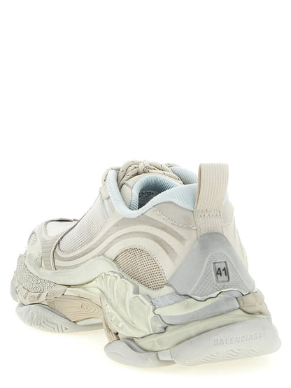 White Polyethylene Athletic Sneakers