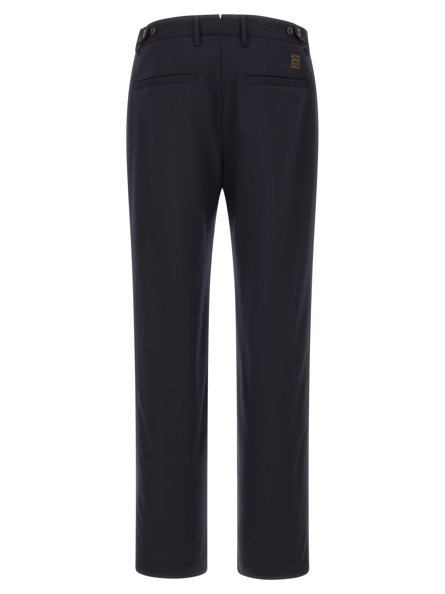 Blue Polyester Dress Pants