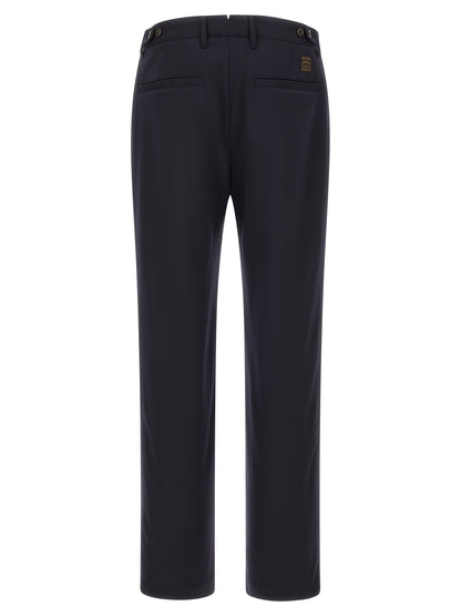 Blue Polyester Dress Pants